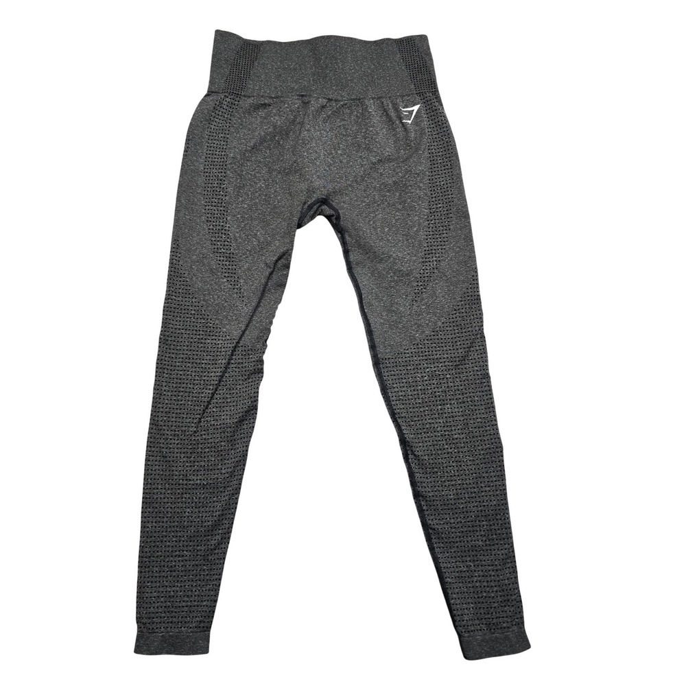 Gymshark Energy+ Seamless Leggings High Waisted Eyelet Charcoal Grey Womens L